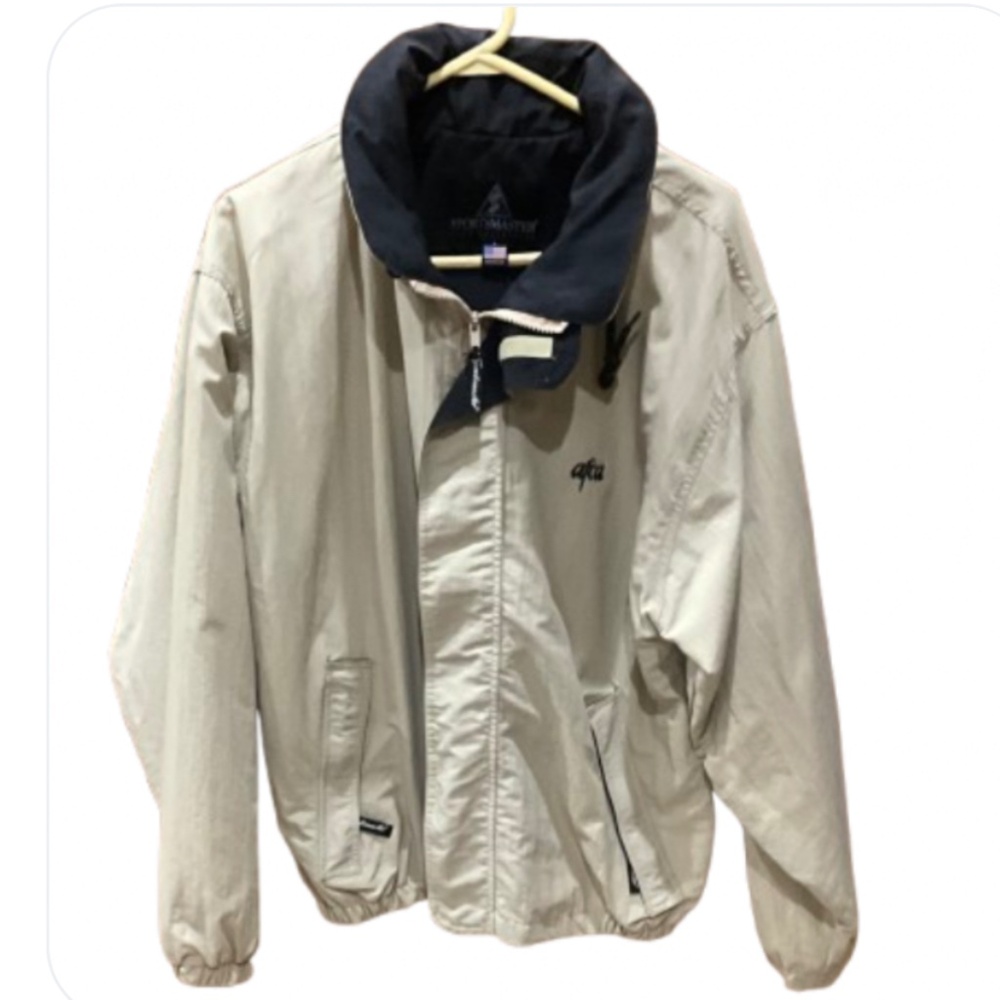 Sportscaster Club Collection Tan Zippered Jacket  Sz L